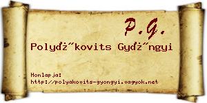 Polyákovits Gyöngyi névjegykártya